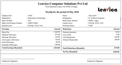 coa payslip